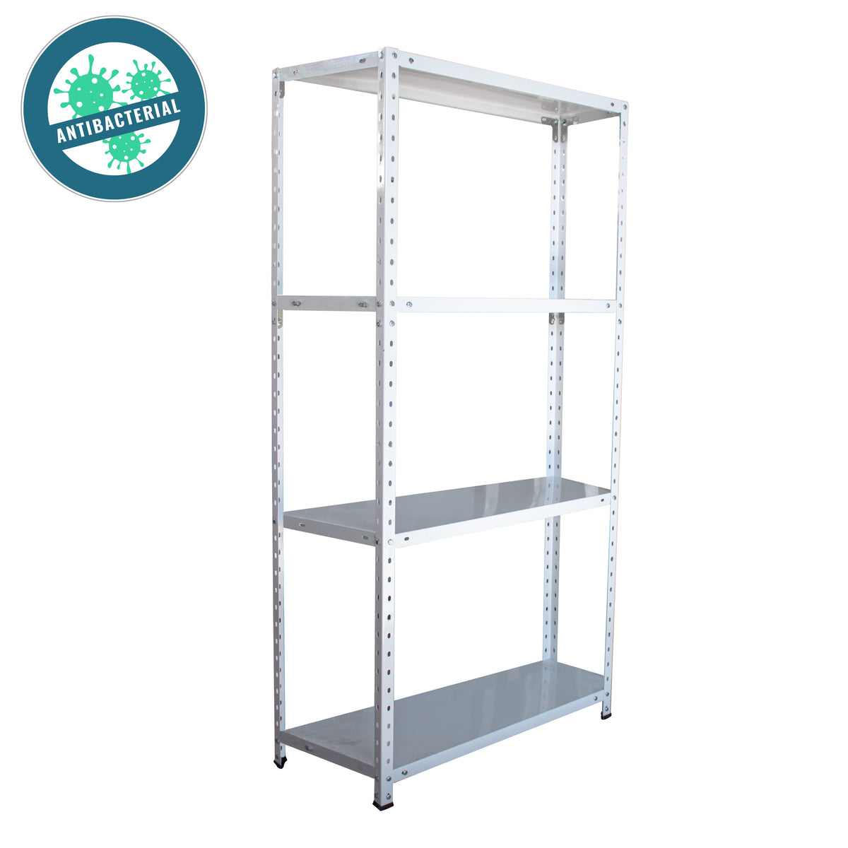 Estantería 200x90x40 Blanco Antibacterial