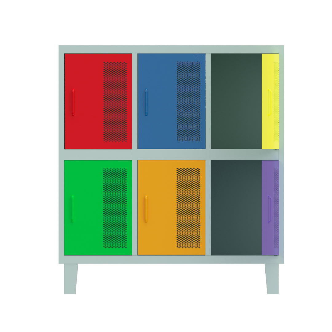 Lockers Kids Puerta Malla Perforada Multicolor 3-6