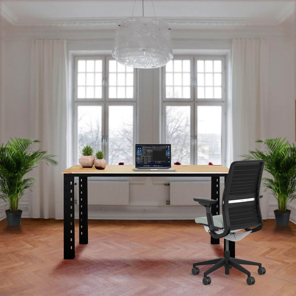 Escritorio industrial L Negro Mate