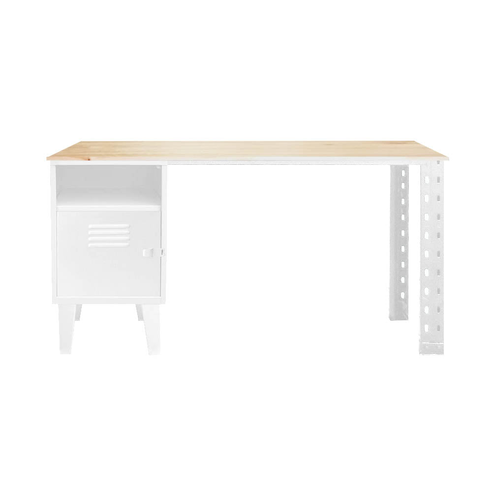 Escritorio Estante Industrial Blanco Mate
