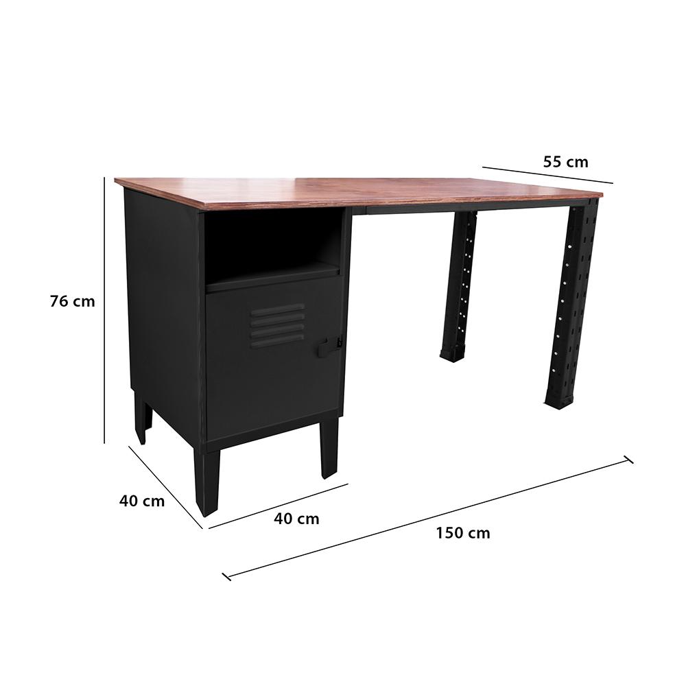 Escritorio Estante Industrial Negro Mate