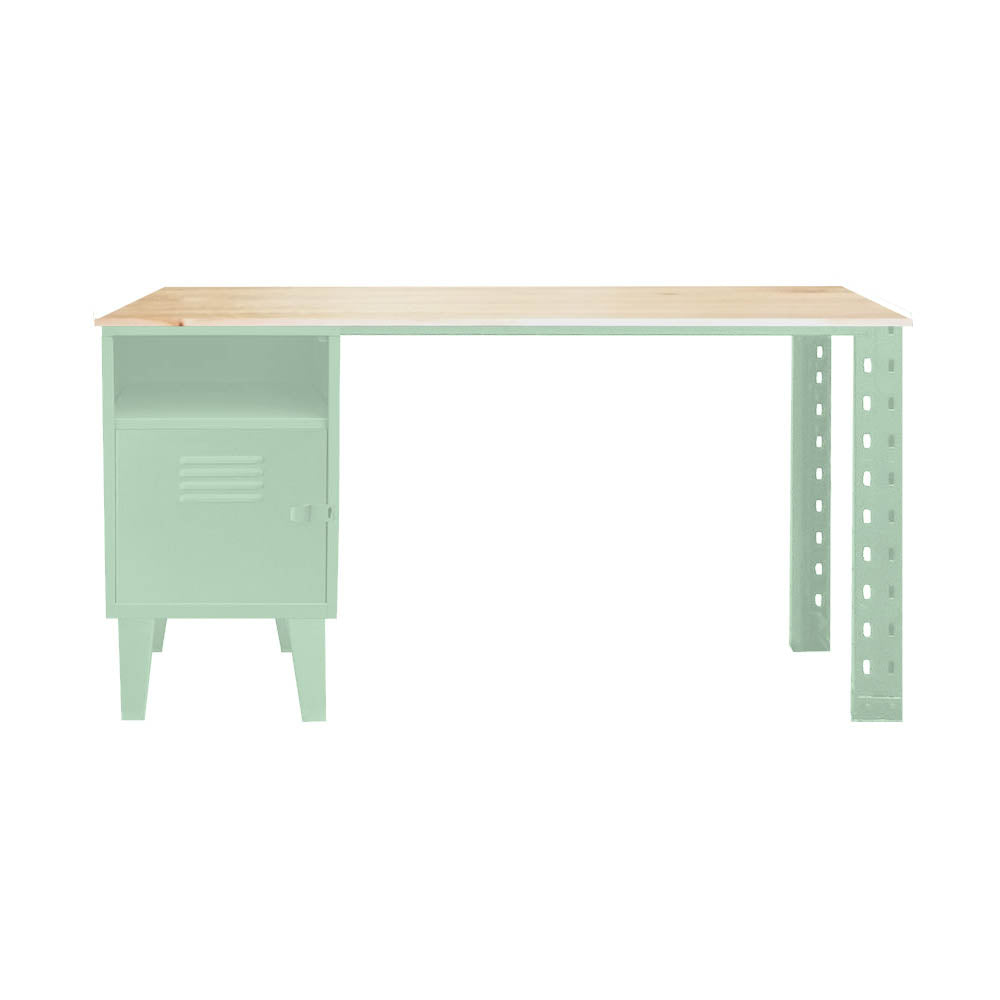 Escritorio Estante Industrial Verde Menta
